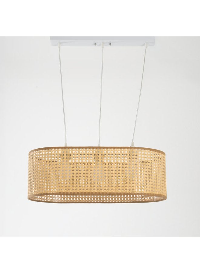 تبس هوم لمب نجفة TBS باللون بيج مصنوعة من راتان لإضاءة المنزل والديكور - Image 2